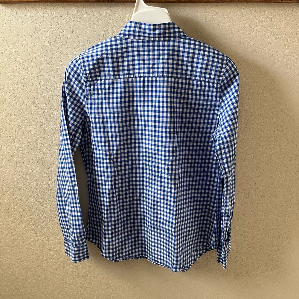 Old Navy Girls Blue White Gingham 100% Cotton Button-Down Shirt Size S/P - Picture 5 of 8